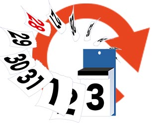 過去に遡るカレンダー写真